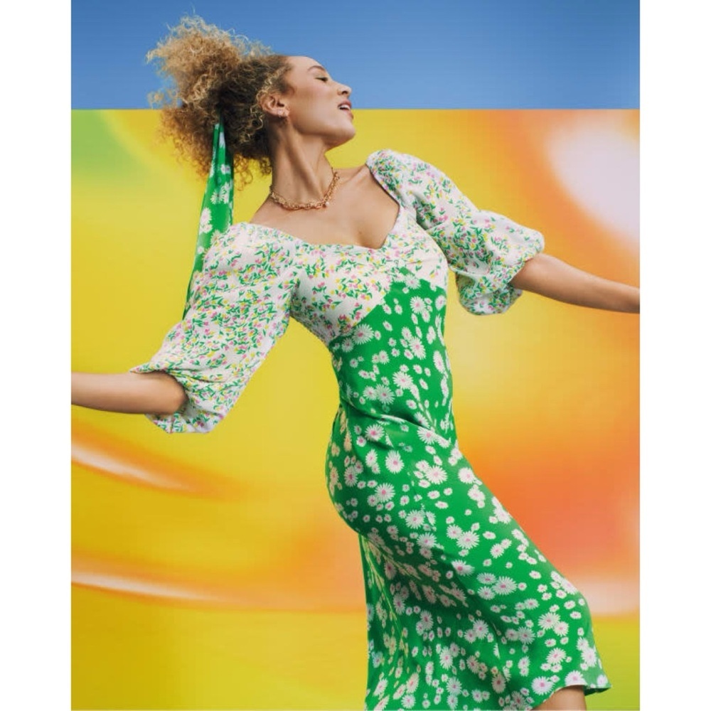 Floral Green Midi Dress